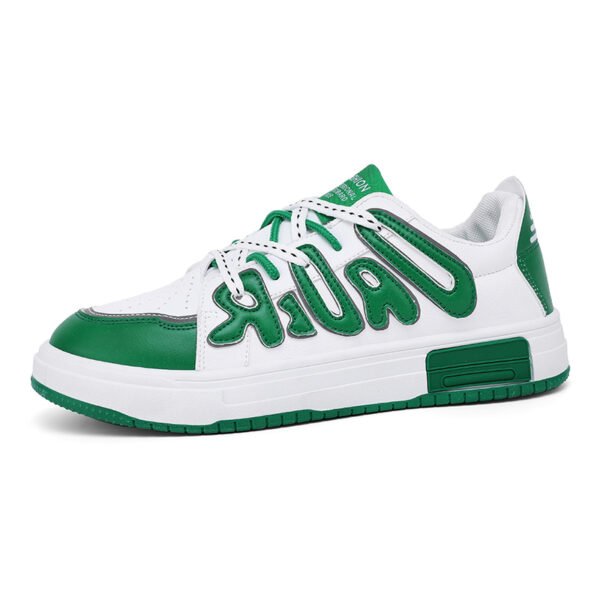 Letter Print Casual Sneakers Lace Up Soft Sole Platform Skate Shoes Low-top Colorblock Walking Shoes-dc8860
