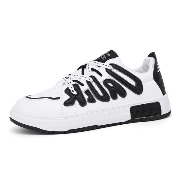 Letter Print Casual Sneakers Lace Up Soft Sole Platform Skate Shoes Low-top Colorblock Walking Shoes-dc8860